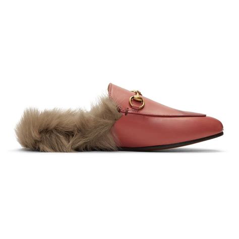 gucci pink fur slippers